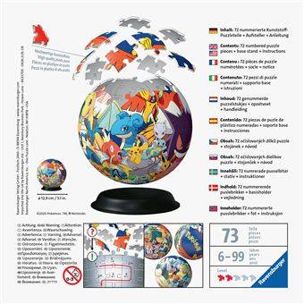 Puzzle 3D Rond Ravensburger Pokémon 72 pièces