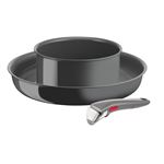 Set Casserole Poêle et Poignée amovible Tefal Ingenio Renew L2609302 Gris Hippo Iron