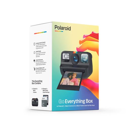 Pack Appareil photo instantané Polaroid Go Noir + Double pack de films Go cadre noir