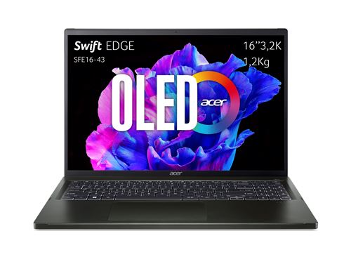 PC Portable Acer Swift Edge 16 SFE16-43-R168 16 AMD Ryzen 7 16 Go RAM 1 To SSD Noir Olive