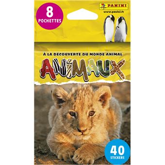 Panini Animaux Pack Loisirs Album + 50 Pochettes - 250 Stickers à Collectionner
