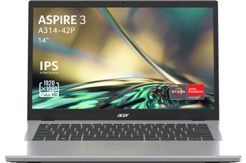 PC Portable Acer Aspire A314-42P-R05X 14 AMD Ryzen™ 7 16 Go RAM 512 Go SSD Gris