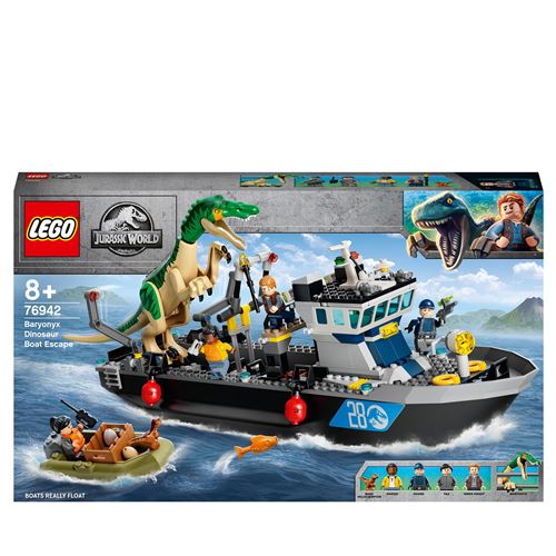 LEGO® Jurassic World™ 76942 L’évasion en bateau du Baryonyx