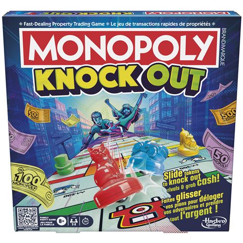 Nouvelle facon  de jouer a Monopoly avec des pions a faire glisser sur le plateau. Partie rapide 20 minutes environ. Des 8 ans