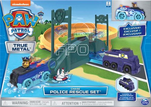 PAT PATROUILLE - PLAYSET POLICE TRUE METAL Paw Patrol - Circuit et Rampe  Intégrés + 1 Véhicule Chase - 6062097 - Jouet Enfant 4