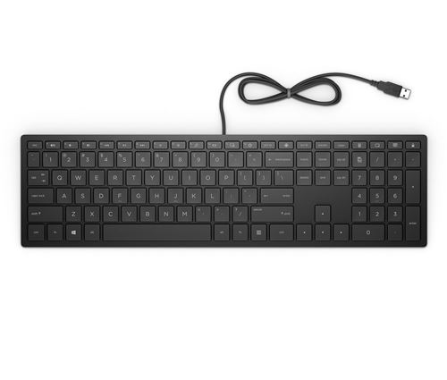 HP Pavilion 300 - Toetsenbord - USB - cheddar-zwart - voor OMEN by HP Laptop 16; Victus by HP Laptop 16; Chromebook 14; Laptop 15; Pavilion TP01