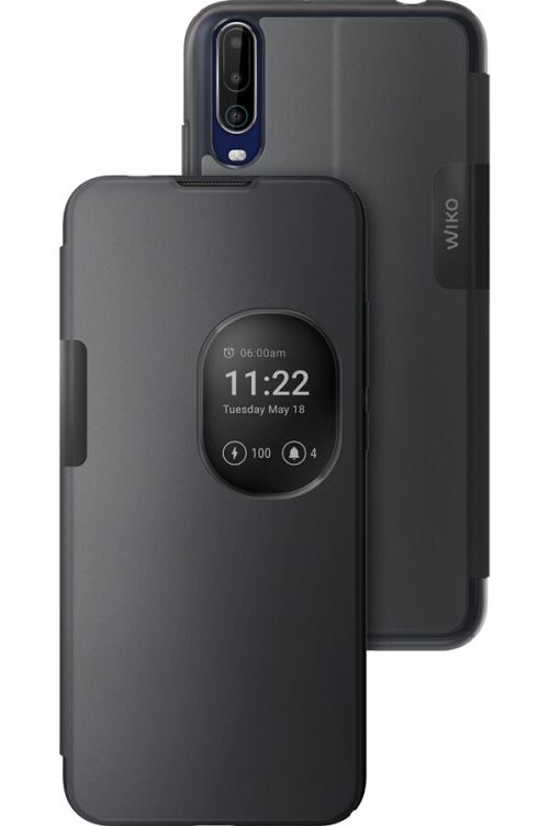 Etui smart folio Wiko Gris fumé pour View 4