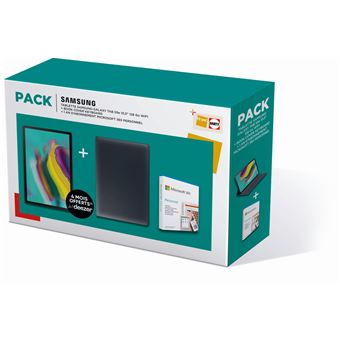 Pack Tablette tactile Samsung Galaxy Tab S5e 10.5" WiFi 128 Go Noir + Book Cover Keyboard + Microsoft 365 Personnel 1 utilisateur PC ou Mac 1 an - 1