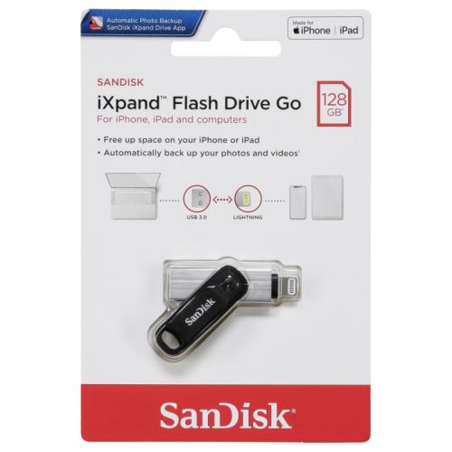 Clé USB SanDisk iXpand Flash Drive Go 128 Go Gris