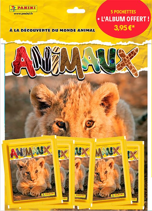 Coffret Album Panini Animaux 5 Pochettes
