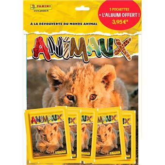 Panini Animaux Pack Loisirs Album + 50 Pochettes - 250 Stickers à Collectionner