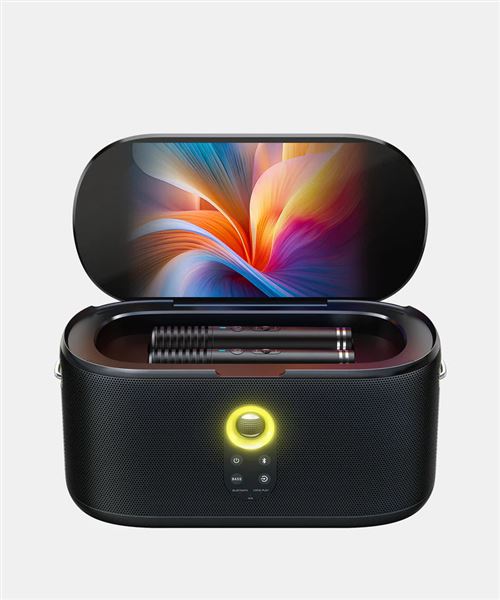 Shell S1 Enceinte de karaoke portable avec ecran tactile 10,1'' et 2 microphones sans fil 300 W