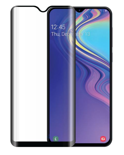 BigBen 2.5D Verbonden Gehard Glas Schermbeschermer Transparant met Zwarte Randen voor Samsung Galaxy A20e
