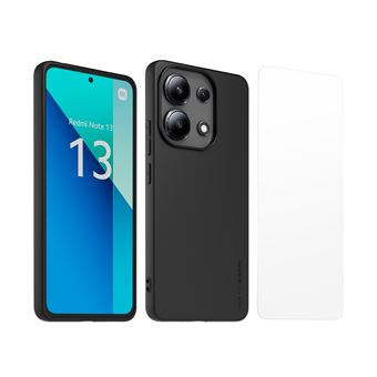 Coque Portefeuille Magnétique Pour Xiaomi Redmi Note - 2 Protections Verre Trempé Incluses - Noir Mat