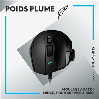 Souris Gaming Filaire Logitech G502 X pour Mac ou PC Noir