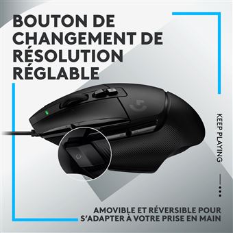 Souris Gaming Filaire Logitech G502 X pour Mac ou PC Noir