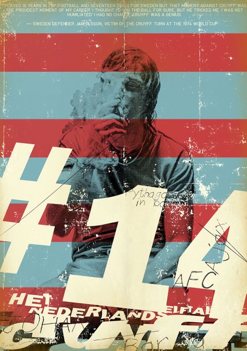 Affiche Sergeant Paper Cryuff 2 30x42 cm Edition limitée signée