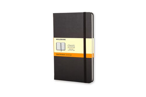 Carnet classique ligné format de poche Moleskine Couverture rigide Noir