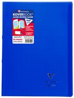 Cahier Clairefontaine Koverbook A4 96 pages grands carreaux Bleu Marine