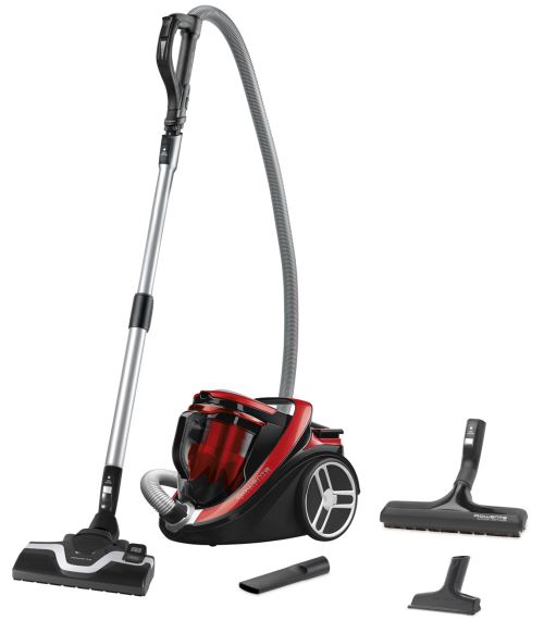 Rowenta Silence Force Cyclonic Parket Stofzuiger 550W zonder Zak Zwart en Rood