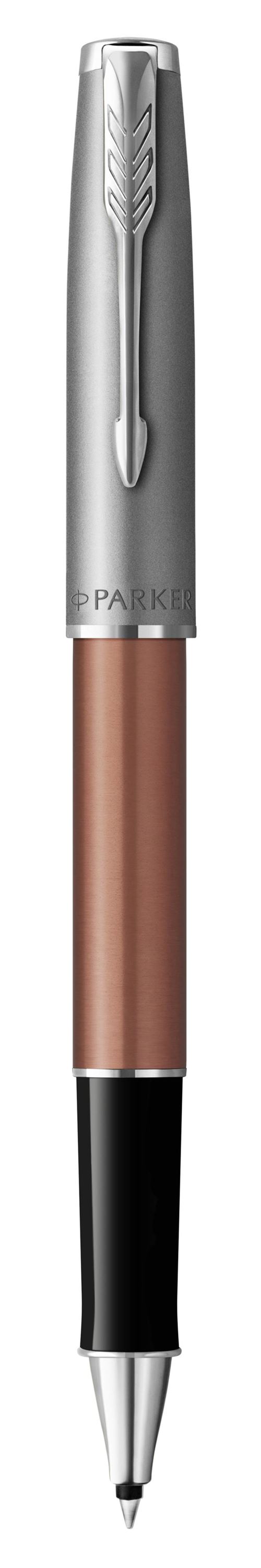 Coffret Cadeau Parker Sonnet Essentiel Stylo Roller Et Recharge Noire Pointe Fine Orange