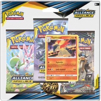 Pack de 3 Boosters Pokémon Soleil et Lune 10 Alliance Infaillible Modèle aléatoire