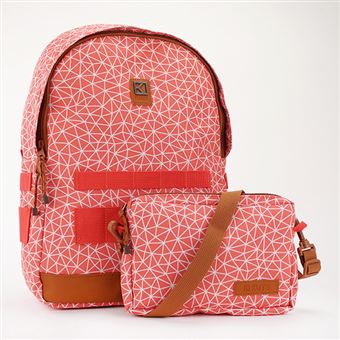 Sac à dos personnalisable et modulable Kuts Ollie 19 L Rose corail et Marron - 1