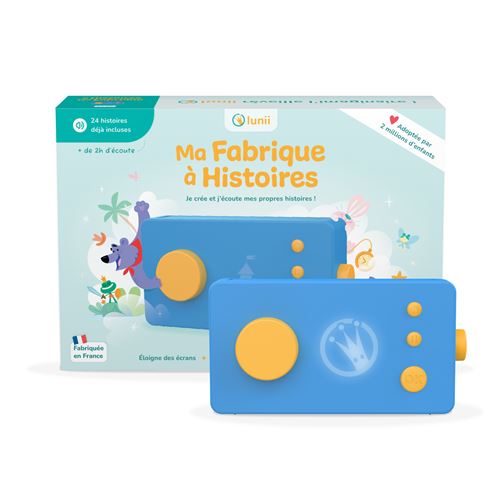 Lunii - Ma Fabrique a Histoires bleue - Conteuse interactive pour enfants des 3 ans - Boîte a histoires interactive pour les 3 - 8 ans