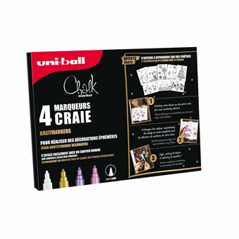 Set de 4 Marqueurs Posca Chalk Modèle Aléatoire