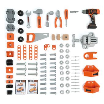 Smoby - Black+Decker - Perceuse Visseuse Mécanique - Jouet Bricolage Enfant - 2 Embouts + 4 Smoby - Black+Decker - Perceuse Visseuse Mécanique - Jouet Bricolage Enfant - 2 Embouts + 4
