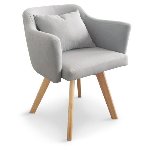 Paris Prix - Fauteuil Scandinave En Tissu delante 67cm Gris