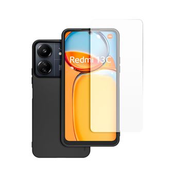 Pack Coque arrière semi-rigide Made For Xiaomi pour Redmi 13C Noir +  Protège-écran en verre trempé Transparent - Coque et étui téléphone mobile  - Achat & prix