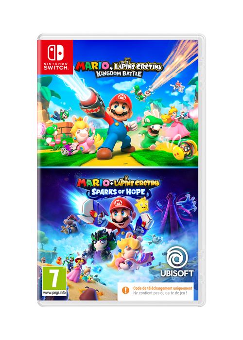 Compilation Mario + The Lapins Crétins® Kingdom Battle + Mario + The Lapins Crétins® Sparks of Hope Code in a box Nintendo Switch