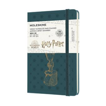 Agenda scolaire semainier Moleskine Edition Harry Potter Format de poche 2021-2022 Vert