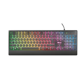 Clavier de jeu éclairé LED Trust Ziva Noir