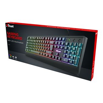 Clavier de jeu éclairé LED Trust Ziva Noir