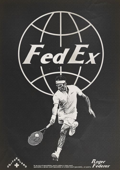 Affiche Sergeant Paper Roger Federer 3 30x42 cm Edition limitée signée