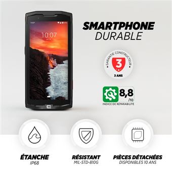 Shantime Étui à Rabat Cuir Crosscall Core-X4 - Housse Protection Magnétique Porte-Cartes Noir