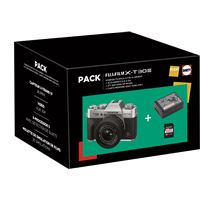 Pack Fnac Appareil photo hybride Fujifilm X-T30 III Argent + Objectif zoom XC 13-33 mm f/3.5-6.3 OIS Noir + Batterie NP-W126S + Carte SD 32 Go