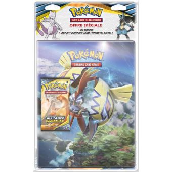 Pack Cahier range-cartes et Booster Pokémon Soleil et Lune 10 Modèle aléatoire