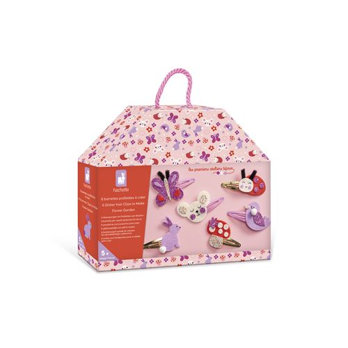 Jeu créatif Janod 6 Barrettes pailletées à créer Flower Garden