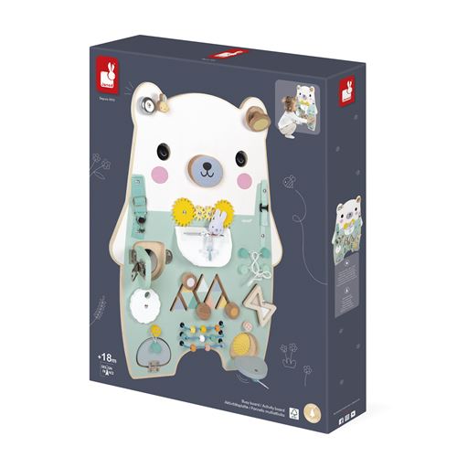 Janod Jeu D'éveil En Bois Pure Panneau D'activité Ourson - Image 4