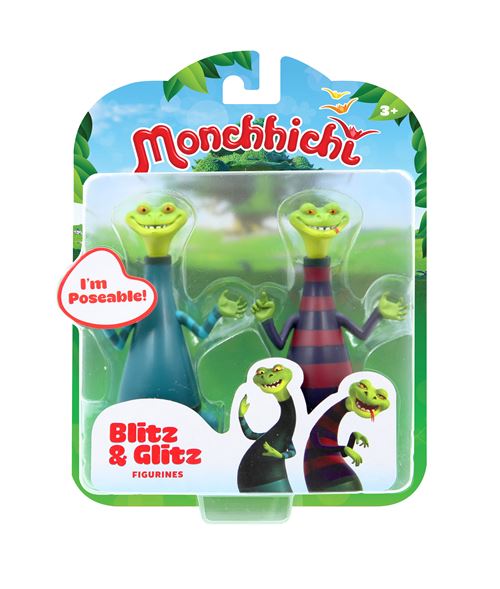 Monchhichi Pack de 2 figurines Blitz & Glitz 7,5 cm