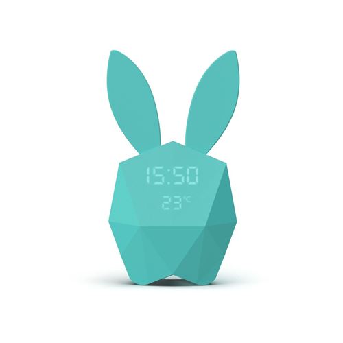Mob Bleu Réveil Connecté Fonction Veilleuse Tête De Lapin Cutty Clock Connectility On Board - Image 3