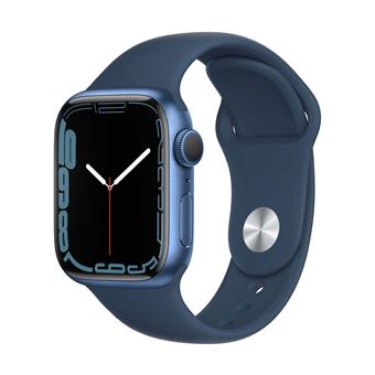 Apple Watch Series 7 GPS 41mm Aluminium case Blauw Polsband Sport Abyss  Blue MKN13NF/A - Apple Watch - Fnac.be