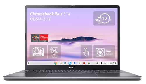 Chromebook Plus Acer Cb514-3Ht-R8Be 14" Ecran Tactile Amd Ryzen 5 8 Go Ram 256 Go Ssd Gris