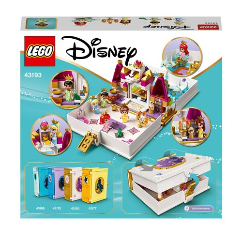 LEGO® Disney 43193 Les Aventures d’Ariel, Belle, Cendrillon et Tiana dans  un Livre de Conte
