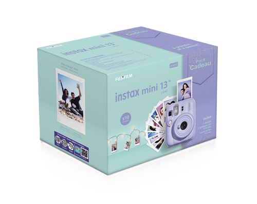 Pack Appareil Photo Instantané Fujifilm Instax Noël Mini 13™ Lavande + Pack Film Instax™ Mini 10 Vues + Guirlande Led
