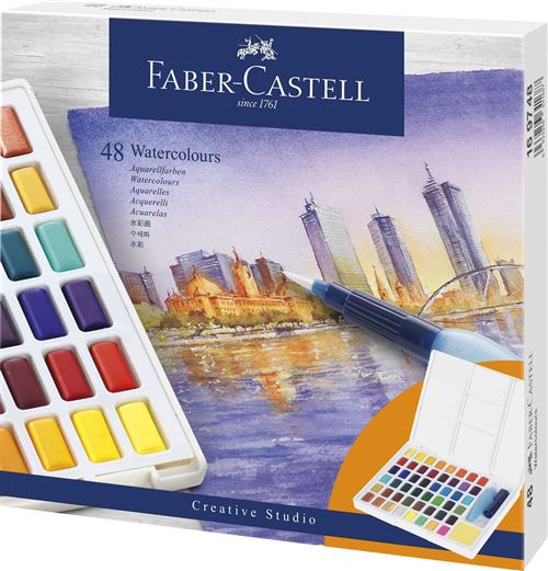 Boîte de 48 Aquarelles en godet Faber-Castell Creative Studio