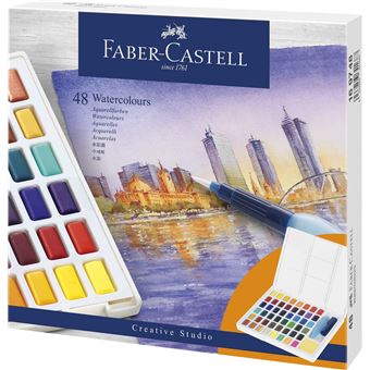 Boîte de 48 Aquarelles en godet Faber-Castell Creative Studio - 1